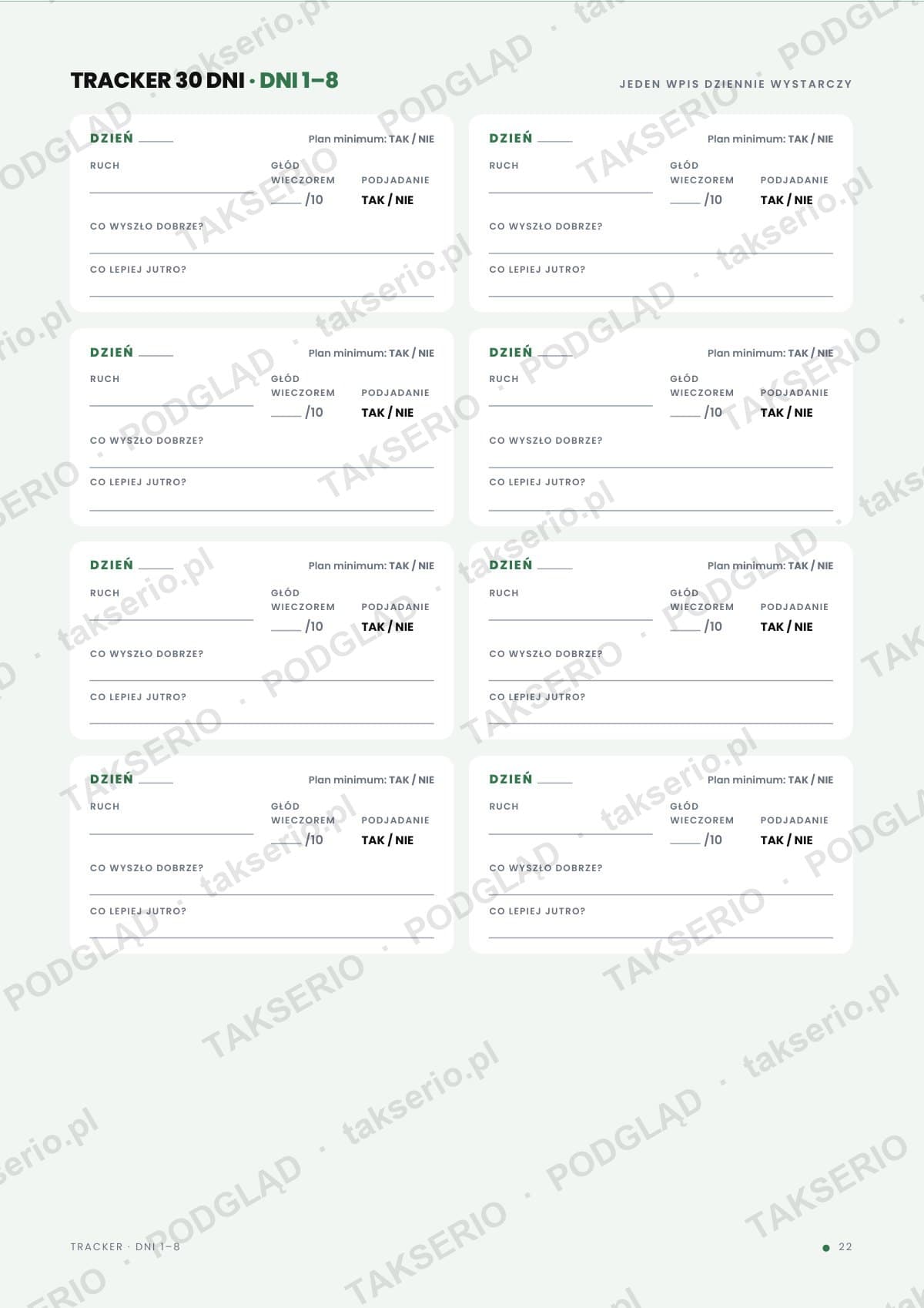 Workbook · Tracker 30 dni